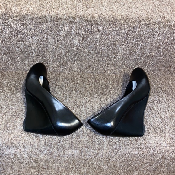 ♠️EUC Like New Franco Sarto Round Toe Genuine Leather Wedge Shoes - Picture 11 of 13